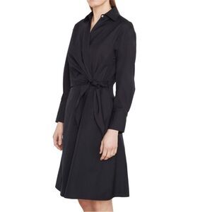 NWT Vince Wrap Tie-Waist Shirtdress in Black Size Small $425